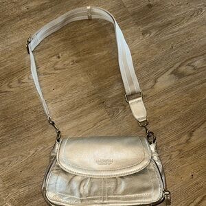 American Leather Co Metallic/Silver Crossbody Bag
